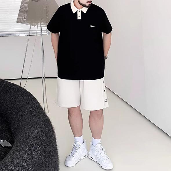 Trendy Large Size Sweat Wicking Soft Quality Breathable Men's Loose Polo Shirt--Wrinkle Resistant Casual Sports Short Sleeve Neck Shirt