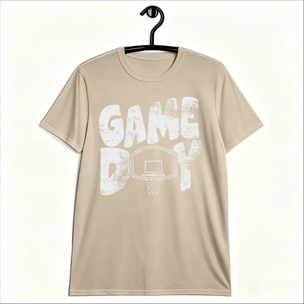 Game Day Distressed Basketball Hoop Graphic Tshirt Retro Sports Fan Aesthetic Tee Basketball Lover Gift Tshirt Unisex Unisex Tops
