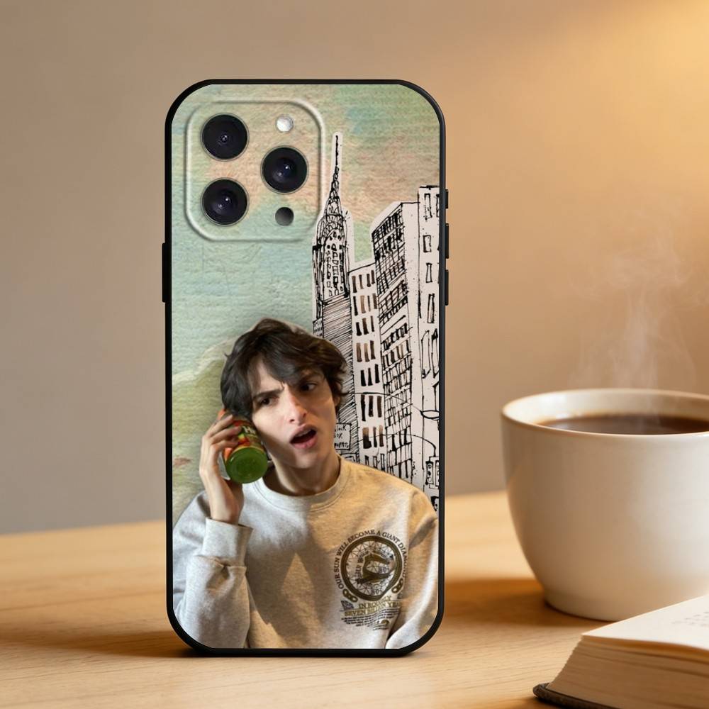 

F-Finn Wolfhard Actor Phone Case For iPhone 16,15,14,13,12,17,Pro Max,Plus Silicone Black Case iPhone17
