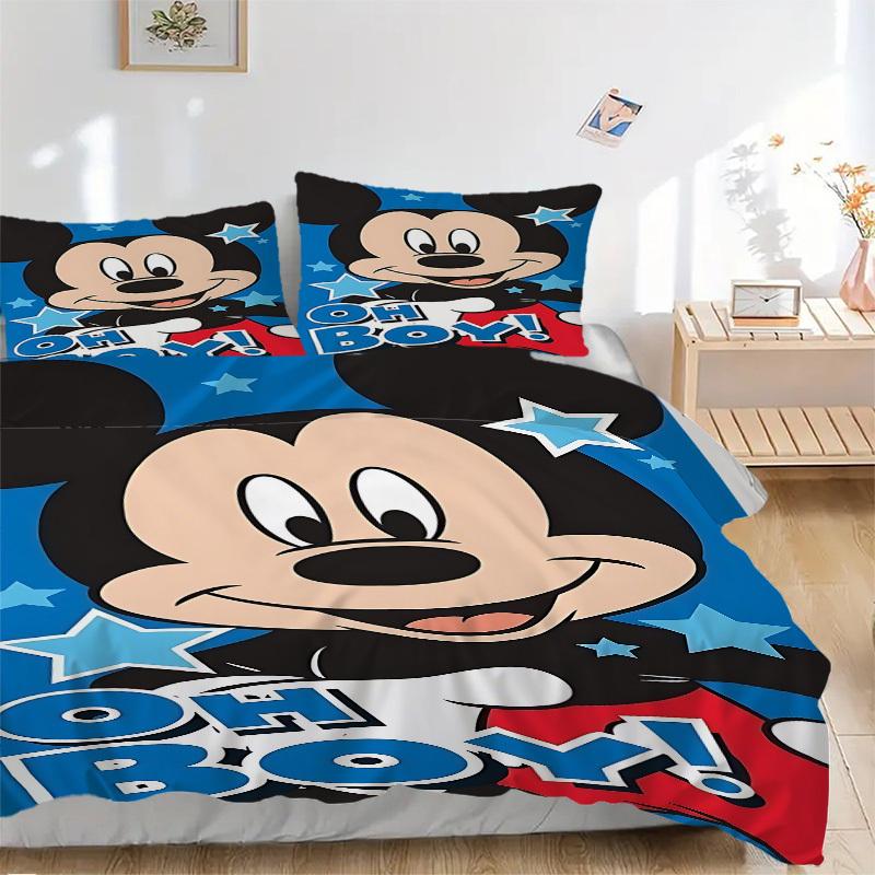 3pcs set Mickey Mouse1pc of quilt cover+2pcs of pillowcase, no core, print bedding, All Seasons Bedroom Setting101