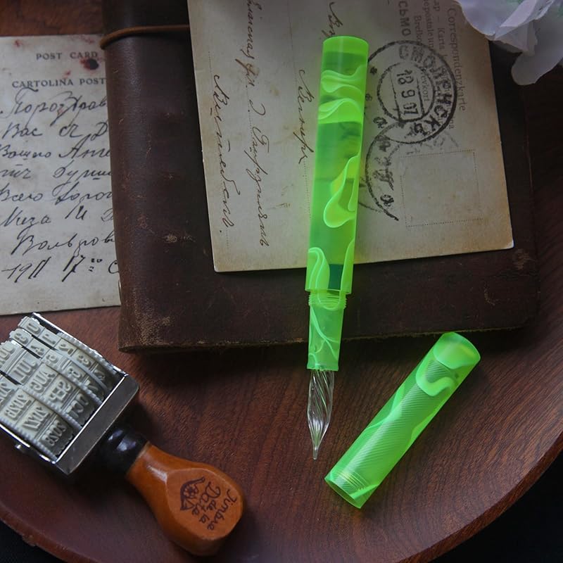 Number72 Colorful Fountain Pen Glass Dip Pen Fine Nib Beautiful Texture Excellent Glass Pen (Yellow) жёлтый