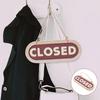 Double Sided Store Closed Board with Rope Wooden Business Door Sign Hanging Business Open Sign for Store Door Window