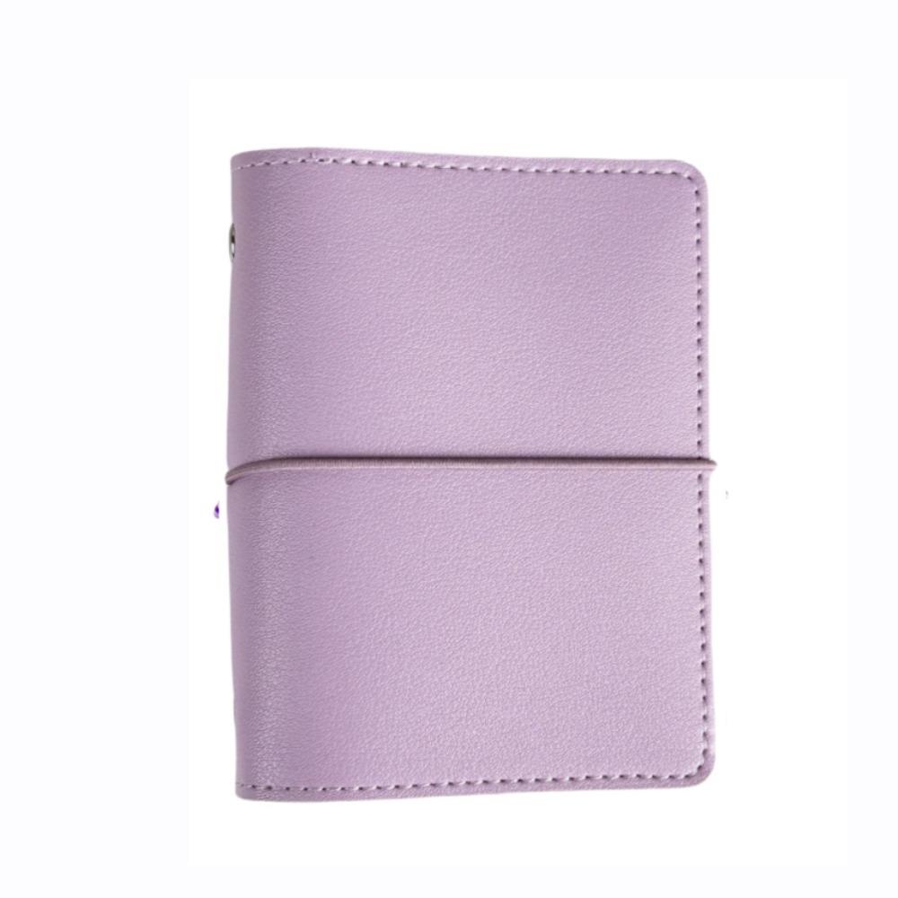 5-Ring Binder Mini Loose-leaf Notebook Faux Leather Zipper Binder Notebook  Photo Collection