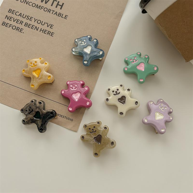 Adorable Cartoon Heart Bear Hair Tie & Band Set