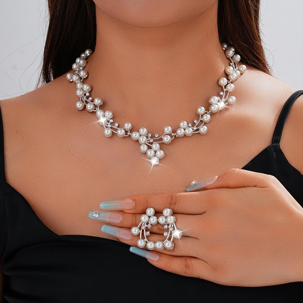 European and American Earrings, Necklaces, Two-piece Set, Luxury Bridal Wedding Dress, Pearl Jewelry Set 2026.