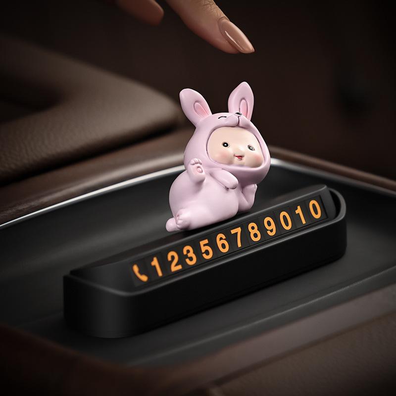 3 Styles Adorable Car Temporary Parking Sign, Vehicle Parking Assistance Phone Number Plate, Interior Decorations
