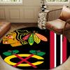 Στρογγυλό Χαλί με Λογότυπο Chicago Blackhawks για Σαλόνι, Υπνοδωμάτιο, Χώρο Παιχνιδιού, Χαλί Καρέκλας, Χαλί Περιοχής, Κυκλικό Χαλί, Μεγάλο Μέγεθος Διακόσμηση Ανεμιστήρα Χριστουγεννιάτικο Δώρο