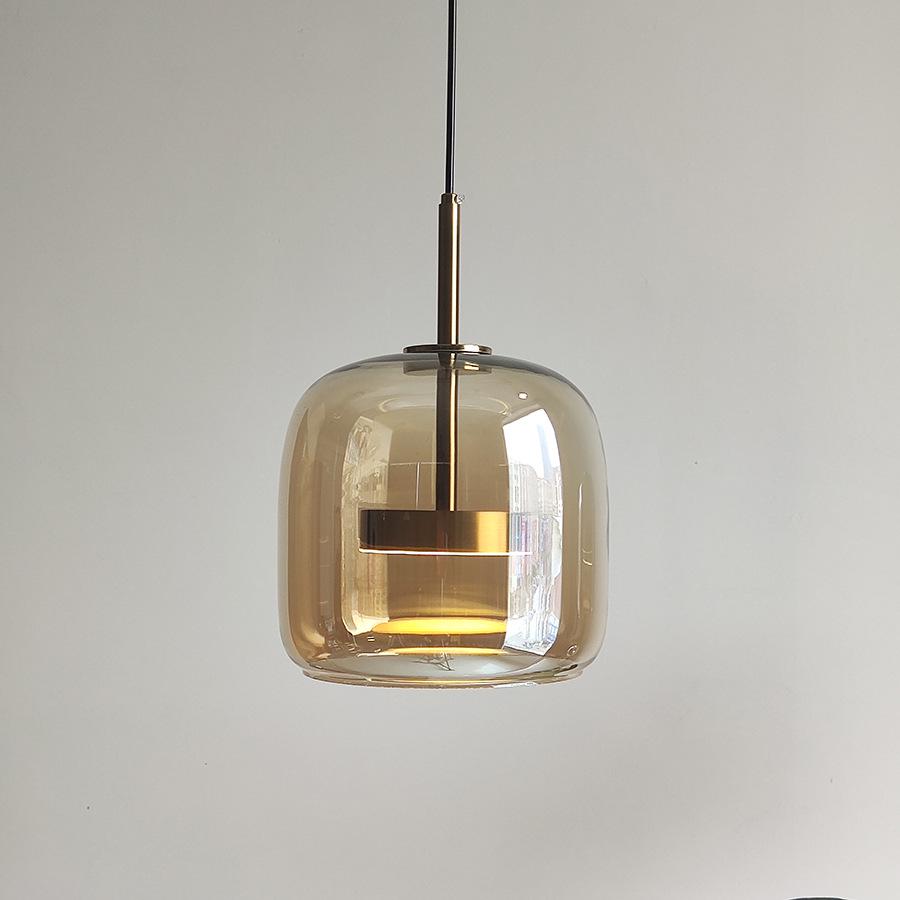 

Скандинавская постмодернистская стеклянная люстра для роскошного отеля, ресторана, спальни или минималистичной гостиной. D230mm - Warm Light