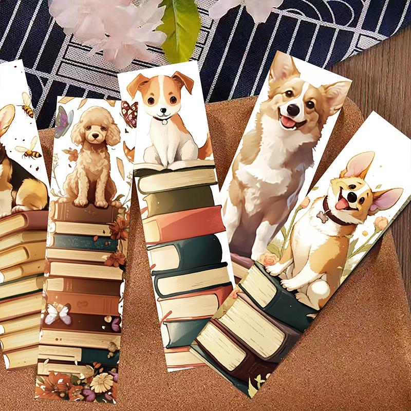 30PCS Funny Dog Bookmarks Creative Animal Bookmark Cute Dogs Bookmarks Set Inspirational Pet Cartoon Book Lovers Mark