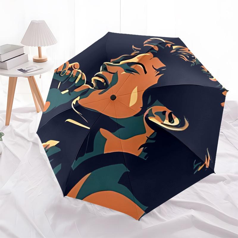 1pc Michael Joseph Jackson Automatic Folding Umbrella, Portable Collapsible Design, Casual Outdoor Accessory L1127023