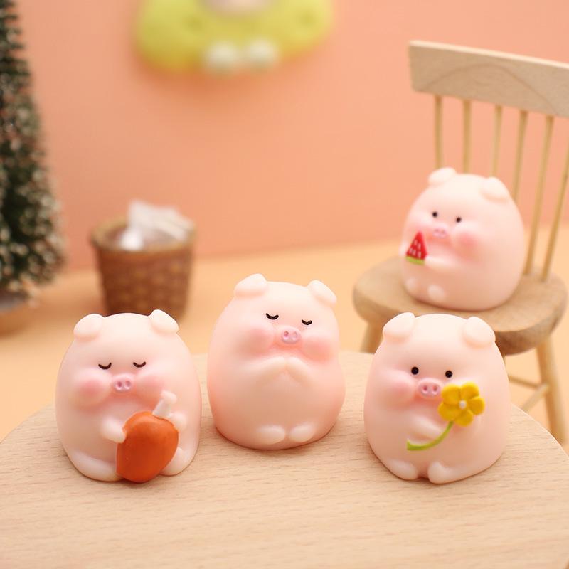 Car Console Cute Mini Pig Figurines - Home Decor Ornaments