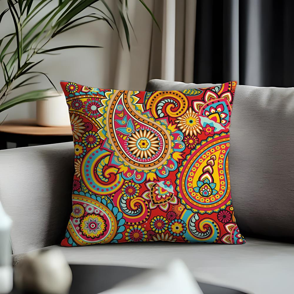 Trending PPpaisleyed Cushion Cover Antidustmite Pillowcase Invisible Zipper Silky Short Plush Sofa Cushion Cover