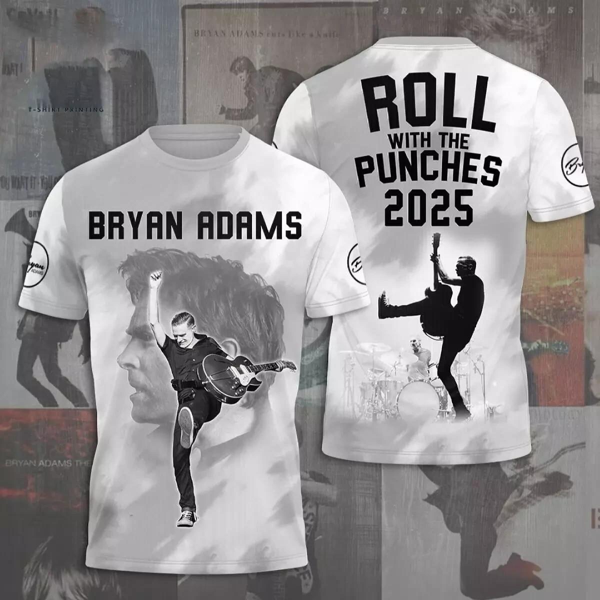 Bryan Adams Roll With The Punches 2026 Shirt S
