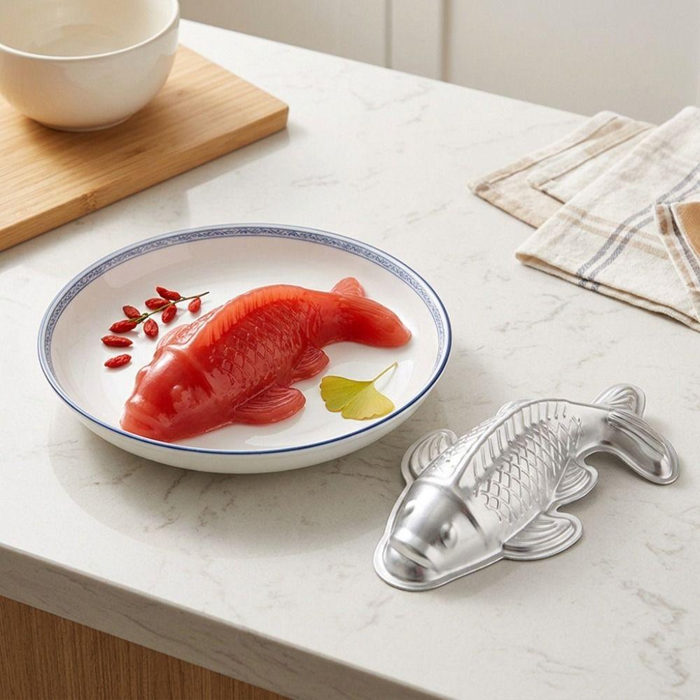 Nepřilnavá hliníková forma na rýžové koláčky ve tvaru ryby Tepelně odolná forma na pečení Formička na pudink Pudink