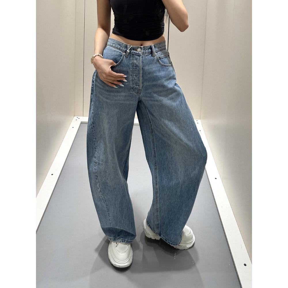 ZYLLO Letter Hot Diamonds High Waited Jeans Woman Street Fashion Baggy Jeans Women Clothing Casual Versatile Pants Women