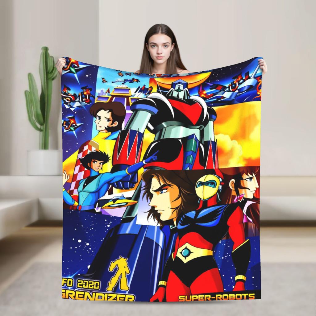 UFO Robot Grendizer Blankets Fleece Spring/Autumn   Multifunction Warm Throw Blanket for Bed Couch Quilt