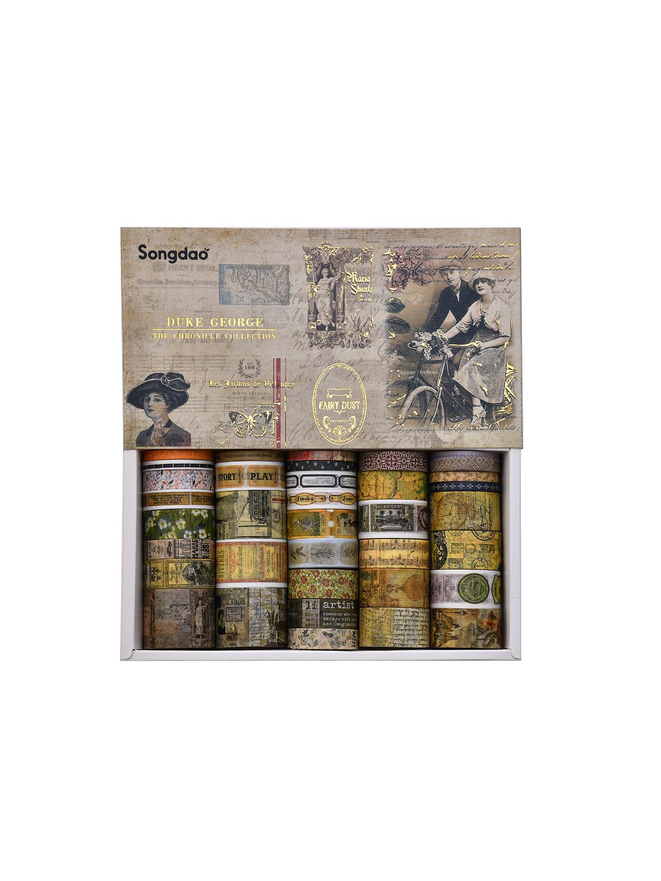 

36rolls/Box Vintage Washi Tape Set Masking Tape Paper Gift Decoration Back-To-School Gifts For Friends Stationery Washi Tape