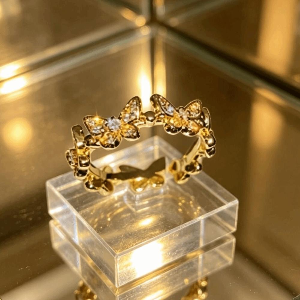 Vintage Zircon Rings Dainty Jewelry Finger Rings Stackable Butterfly Rings Girls Jewelry