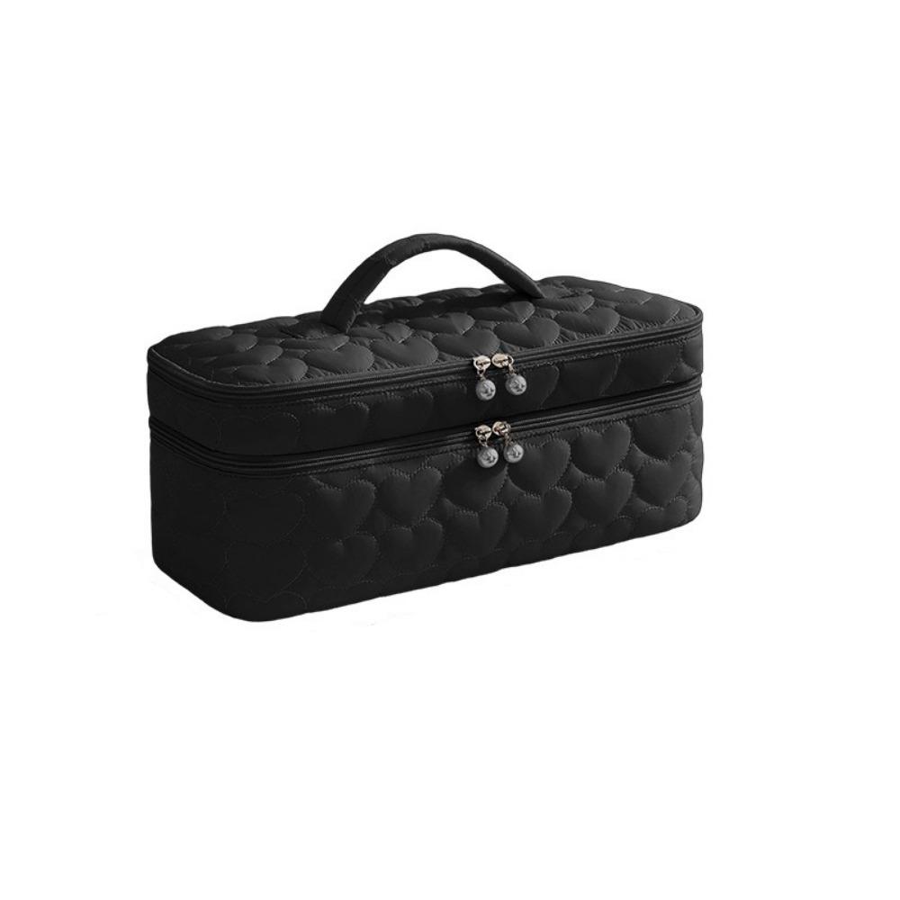 Dust-proof Double Layer Hair Dryer Bag Handheld Hair Dryer Case Portable Curler Storage Bag  Travel Black