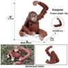 Wild Animal Ornaments: Solid Plastic Long-armed Ape & Orangutan Models - Educational Set
