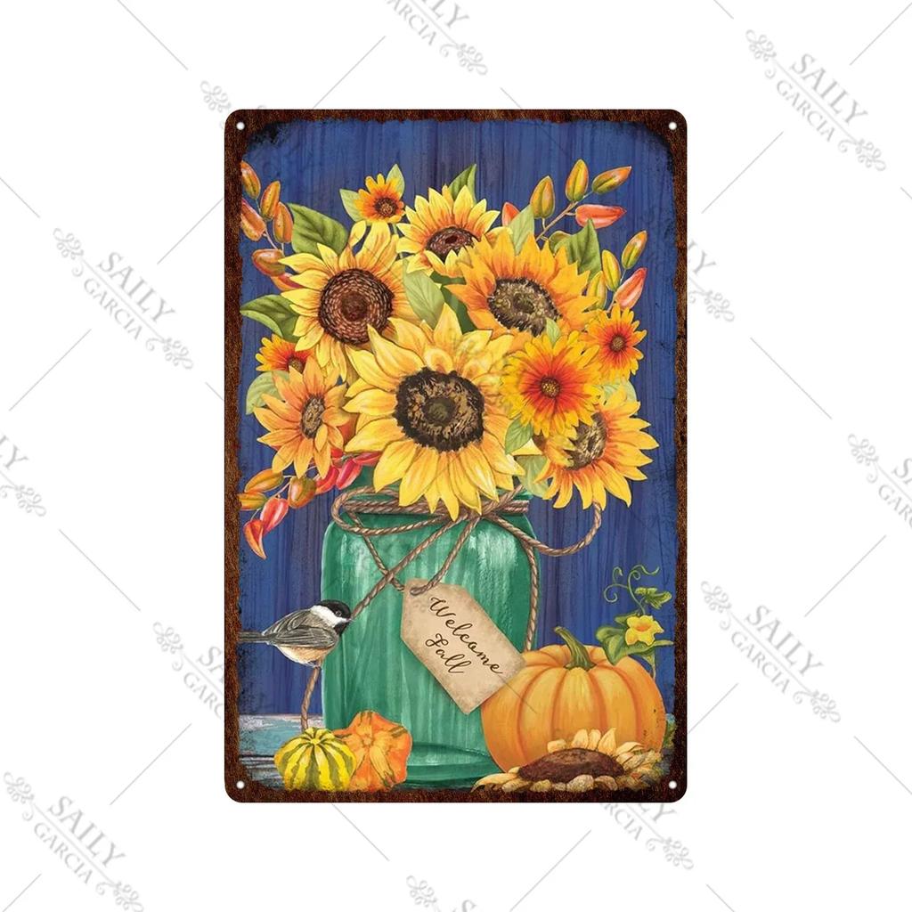 Welcome Home Vintage Metal Tin Sign Garden Wall Decor Metal Poster Sweet Home Tin Sign Family Farm Beach Hut Metal Plates Pla