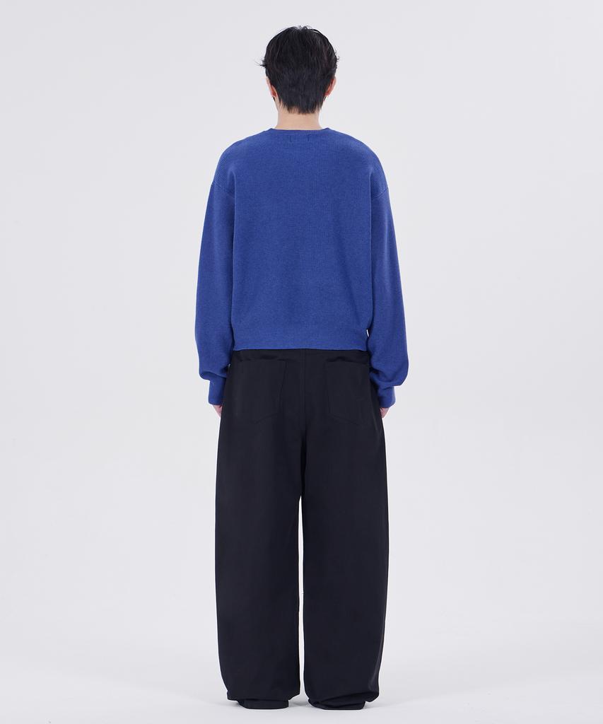 GLW Essential Round Neck Crop Knit Blue