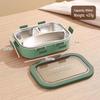 Nordic-Style Stainless Steel Lunch Box with Compartments, Fork, and Spoon - Microwave Safe