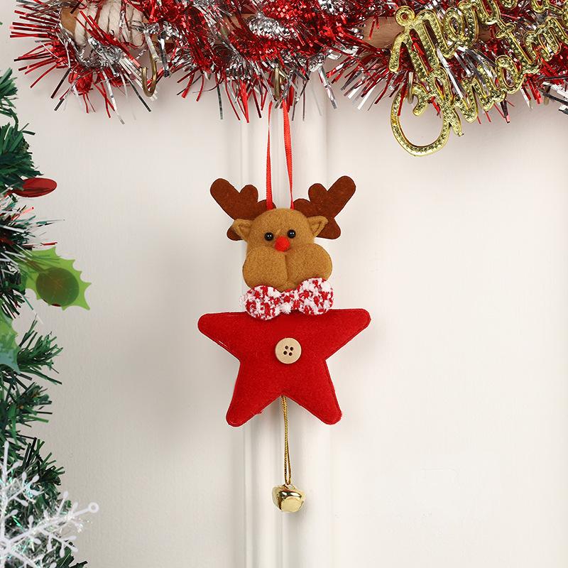 Christmas Tree Decoration Pendant Santa Claus Bell Pendant Christmas Theme Bell Decoration Spot Wholesale 5pcs