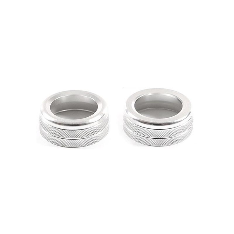 2Pcs/Set Aluminum Alloy Car Air Conditioning Knob Ring Trim Fit For Porsche 911 Cayenne Macan 718 Auto Interior