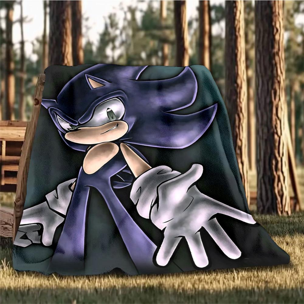 1pc Shadow the Hedgehog Outdoor Flannel Blanket, Soft,