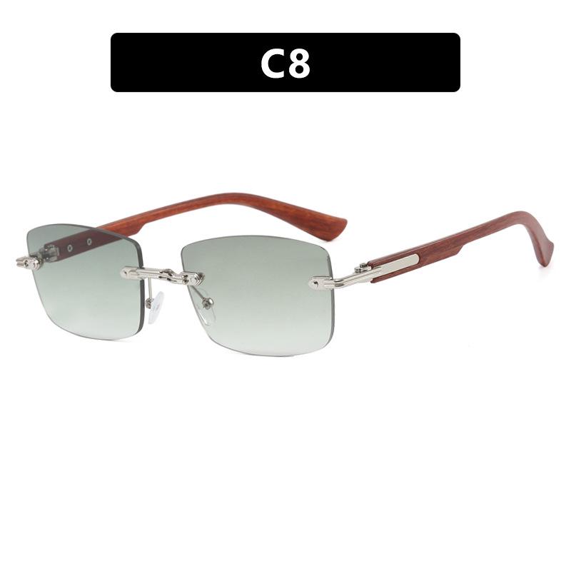 

Мужские модные квадратные безободковые солнцезащитные очки 2024 года с защитой от УФ-лучей As shown