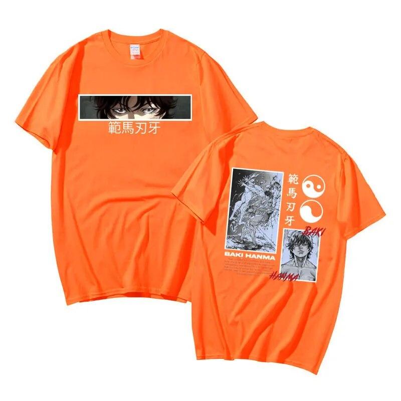 Anime Baki The Grappler Yujiro Hanma Graphic Tshirt Short Sleeve Unisexs Hip Hop Oversized T Shirt Streetwear Unisex Women Cotton Tees