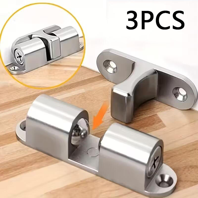 3 Pcs Double Roller Spring Ball Catch Latches Cabinet Closet Door Adjustable Tension LatchFurniture Door Ball Latch Brass