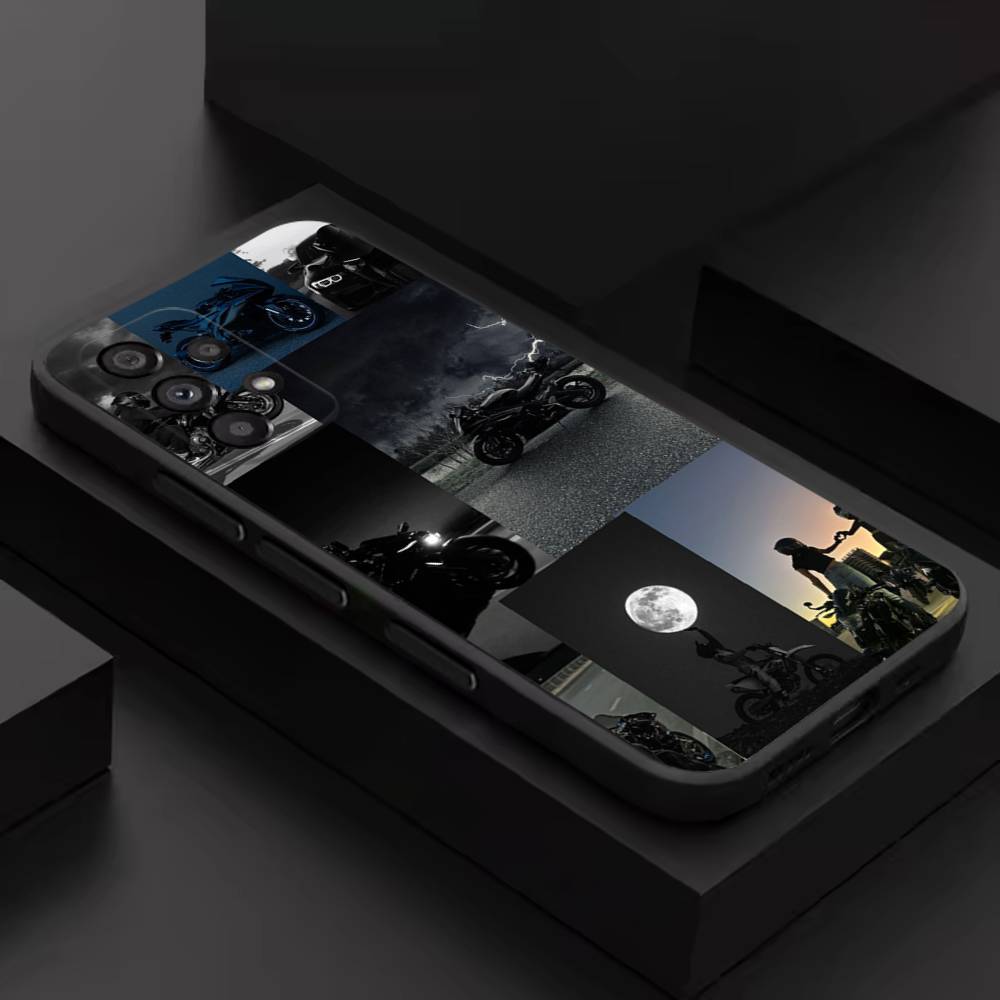 

Motorcycle Bike Moto Cool Phone Case For Samsung S 26,25,24,23,22,30,21,10,9,Ultra,Plus,Lite,FE,4,5G Black Soft Case SamsungS24ULTRA