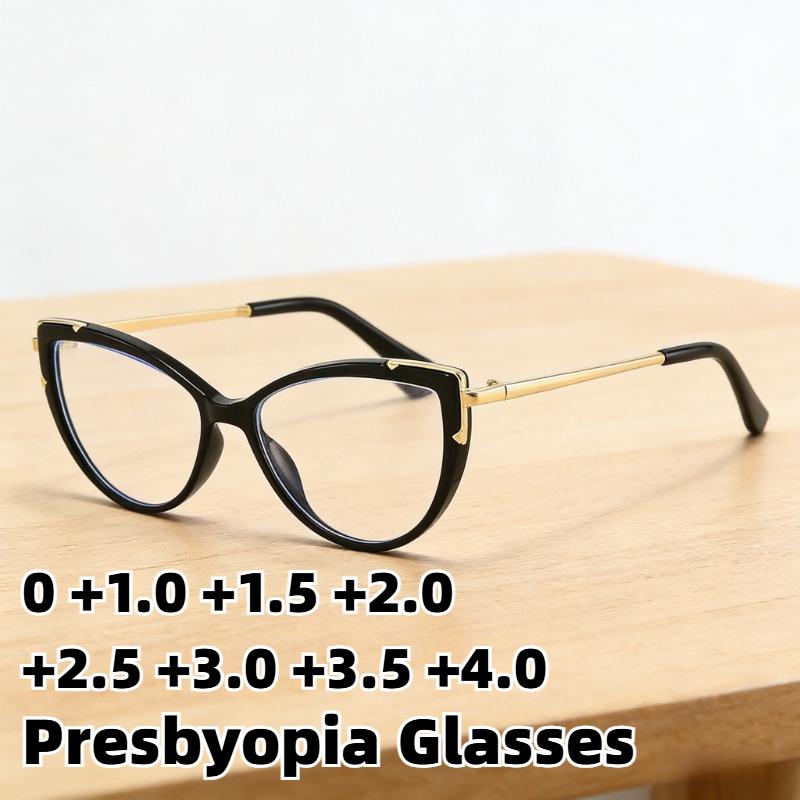 New Cat-Eye Anti-Blue Light Presbyopia Eyewear for Women Fashionable Ultra-Lightweight High-Definition Reading Glasses