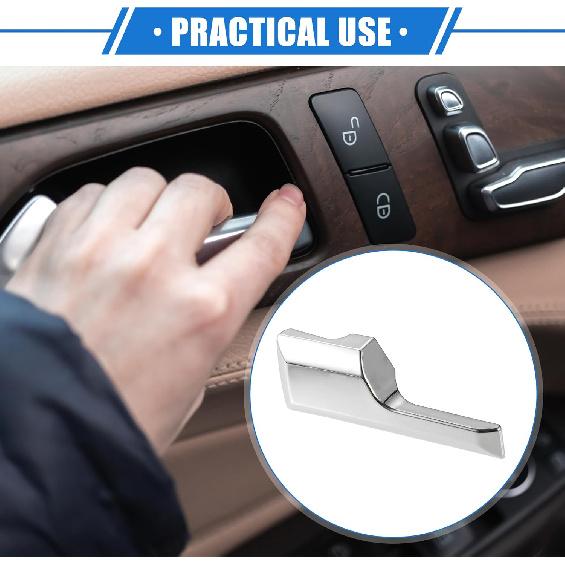 Automotive Left Driver Side Interior Door Handle Compatible for Ford Expedition 2007-2017, Durable Plastic Silver Tone
