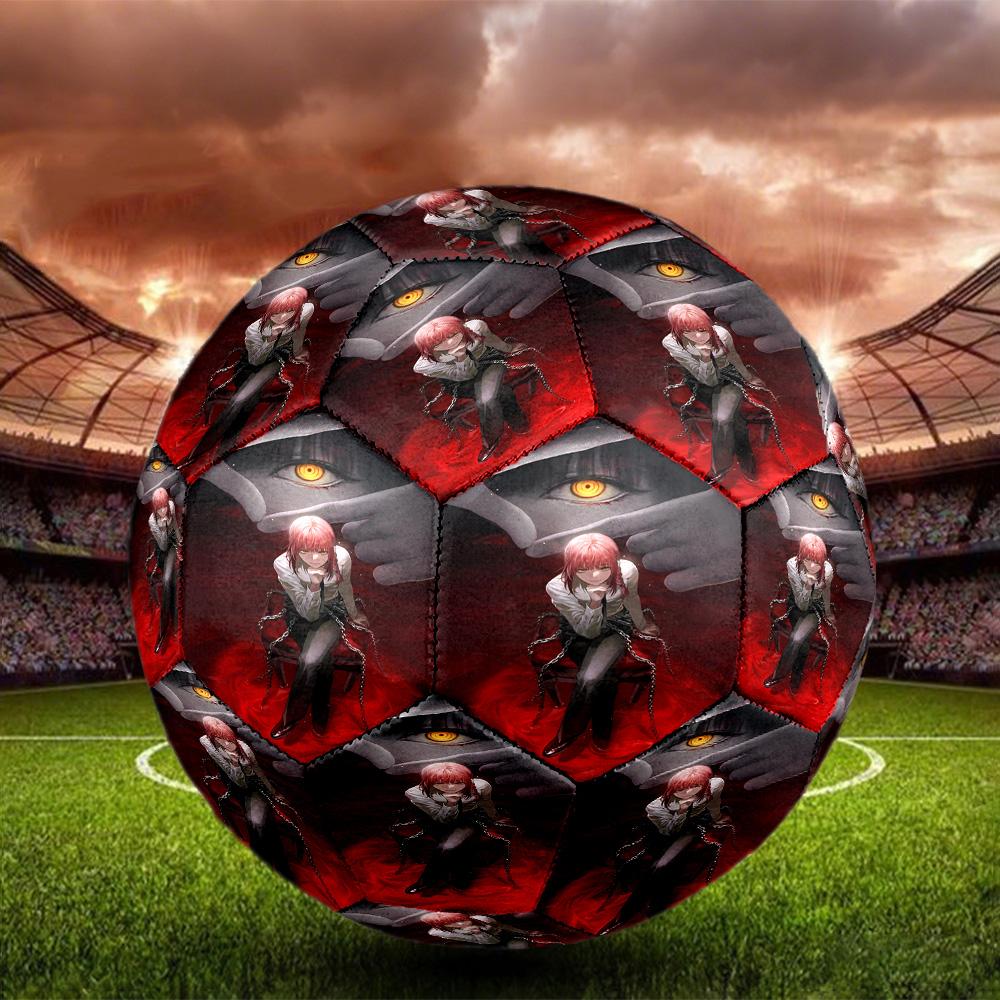 Makima Chainsaw Man Print Size 5 Soccer Ball, Standard Match Football for Sports Game and Team Practice, Ideal Gift for Soccer Fans
