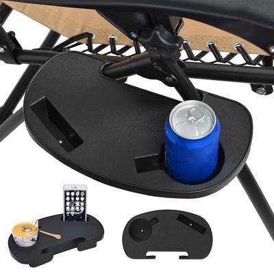 Plastic Cupholder Side Tray For Garden Gravity-Chairs Clip-On Utility Tray For Patios Chairs Multi-Slot Design For Camping