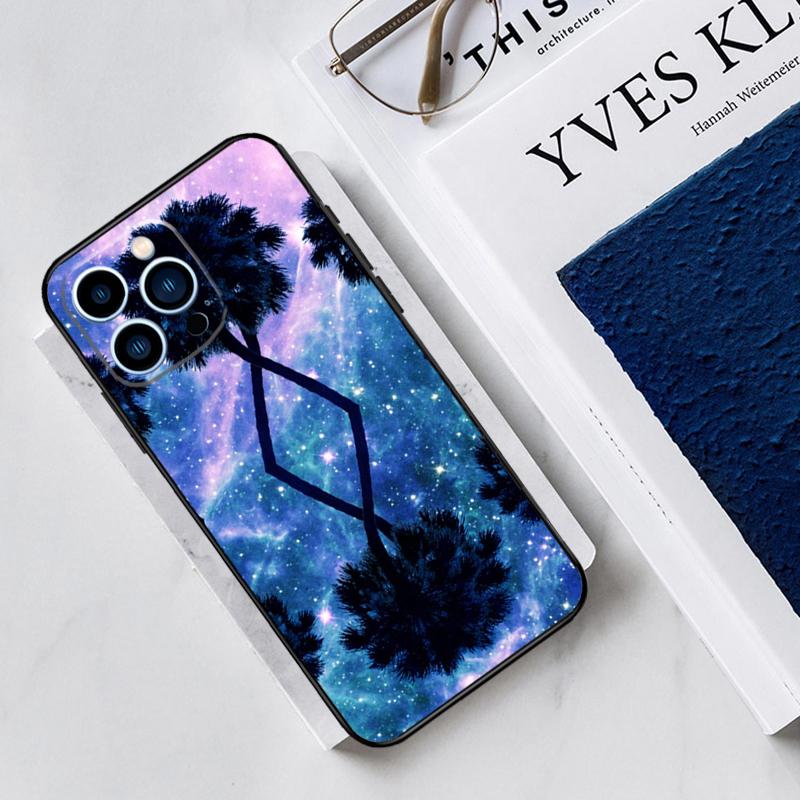 

Stars Space Palm Trees Case For iPhone 17 Air 15 14 11 16 Pro Max 12 13 Mini 15 16 Plus 16e Funda Silicone Cover iPhone 14