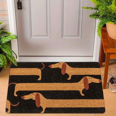 1PC Dachshund Doormat Funny Sausage Dog Design for Front Door Entryway Non Slip Durable Floor Mat Perfect Gift