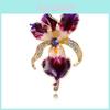 Elegant Iris Flower Brooch Pin With Alloy Finish For Women And Men