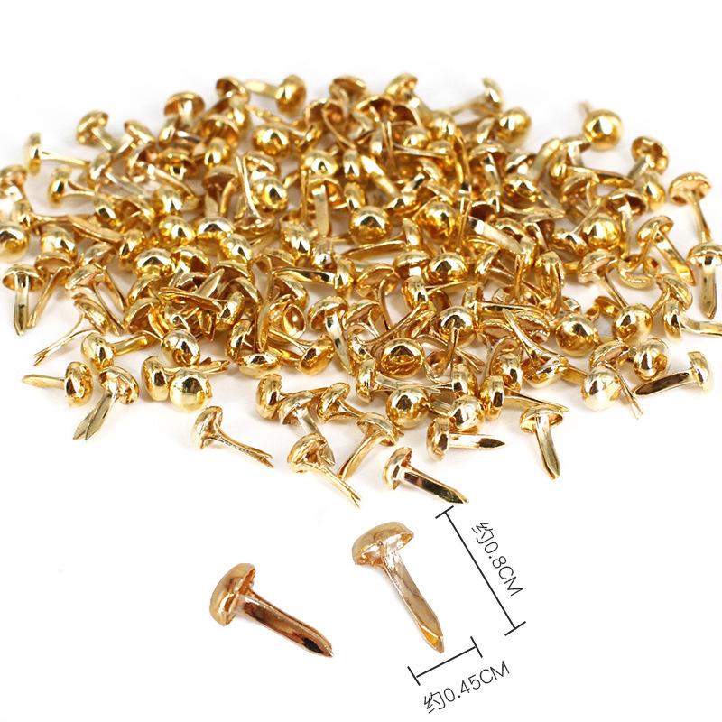 100pcs/Bag Mix Pattern Round Metal Brads DIY Scrapbooking Crafts Accessories For Home Decor Embellishment Fastener Supplies