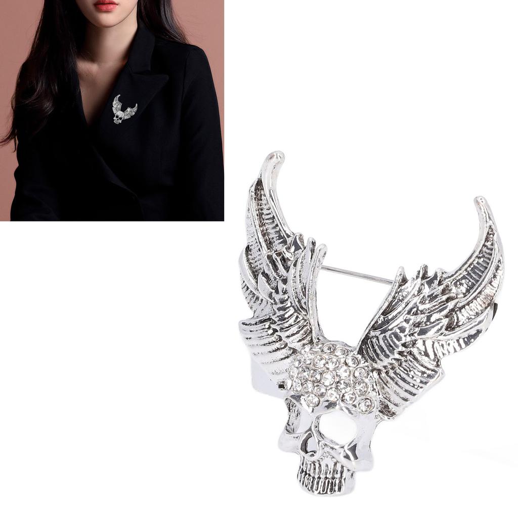 Drill Skull Brooch Sparkling S Fashion Personality Brooch Accessories for Suit Coat
