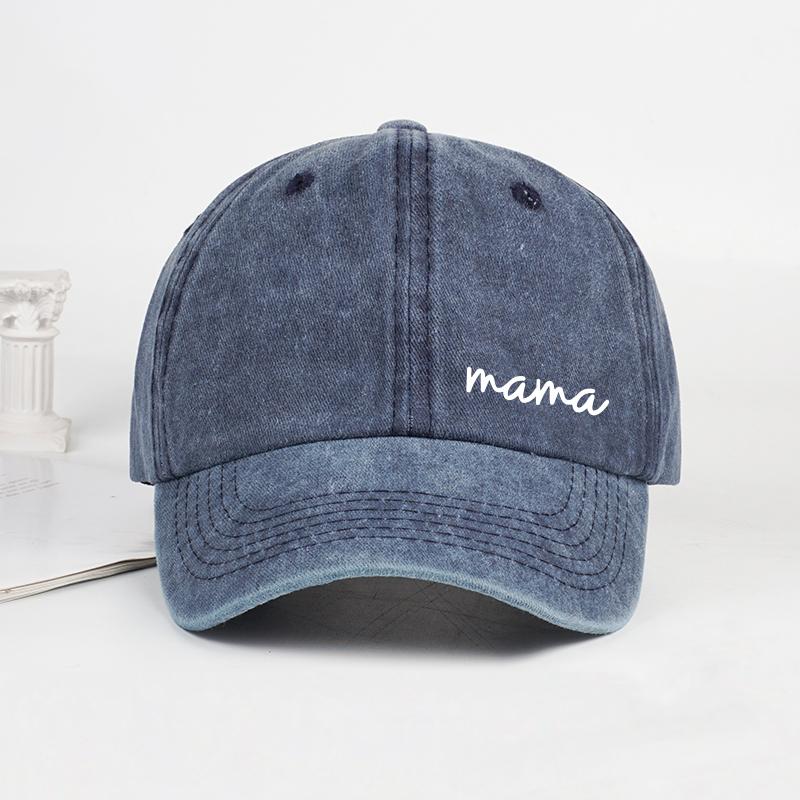 Baseball Cap For Women Men Washed Cotton Adjustable Dad Hat Mother S Day Gift Casual Sun Cap Cute Mama Script Minimalist