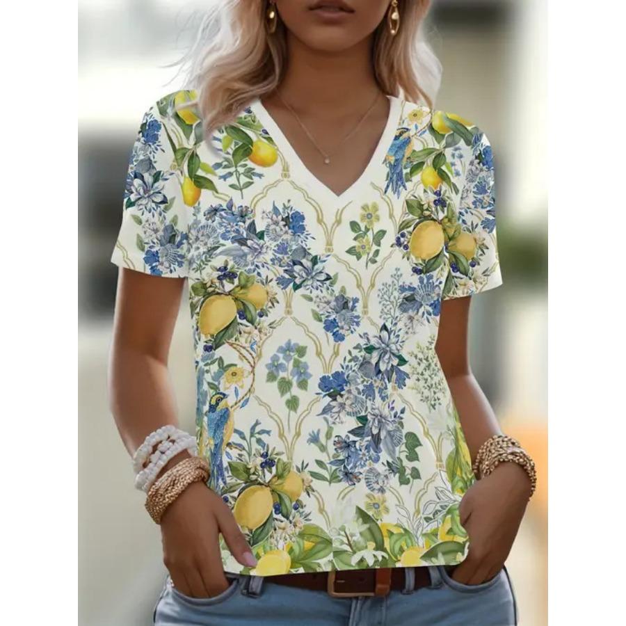 vintage women leopard print t shirt stripe short sleeve v neck tops comfortable t-shirts