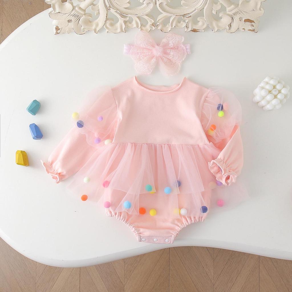 New Princess Tulle Skirt Birthday Dress Romper for Infants and Toddlers