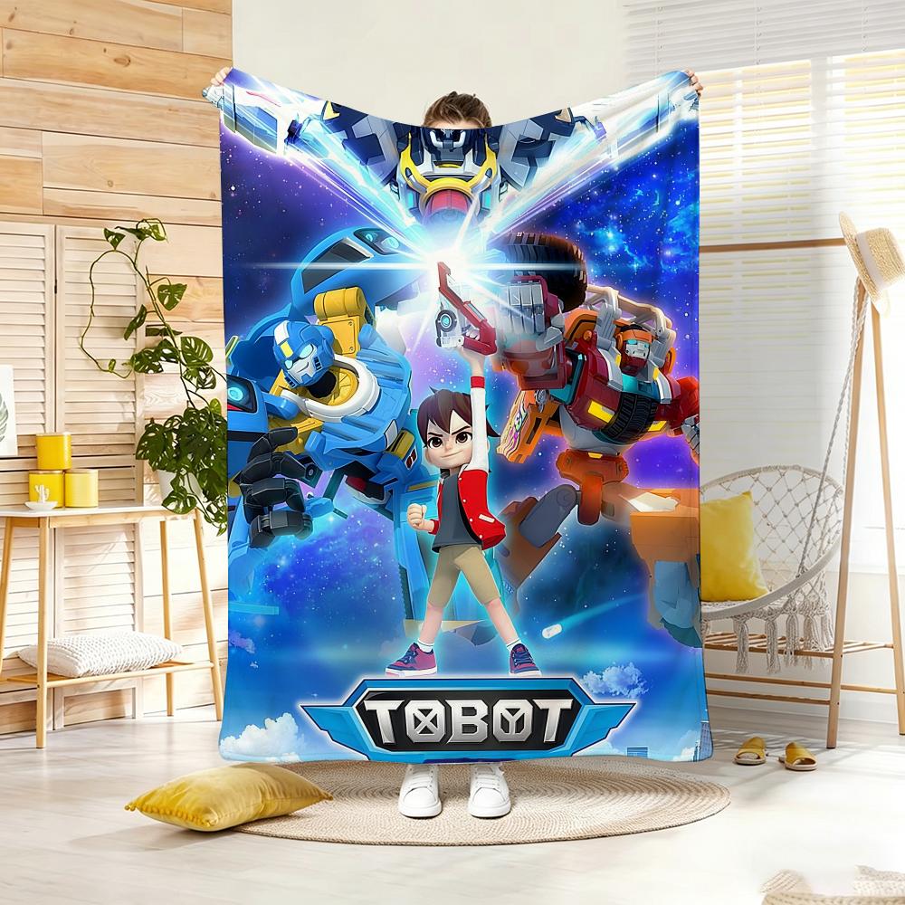 Hit Anime M-Metal C-Cardbot Throw Lightweight 240G Flannel Blanket Soft Skin-Friendly For Summer Cooling