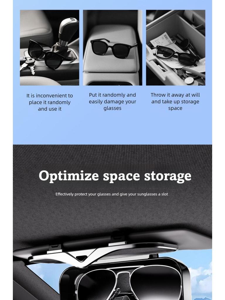 Car Sun Visor Eyeglasses Case & Card Holder