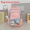 Simplified And Cake Letter Printed Student Casual Backpack With Plueh Pendant