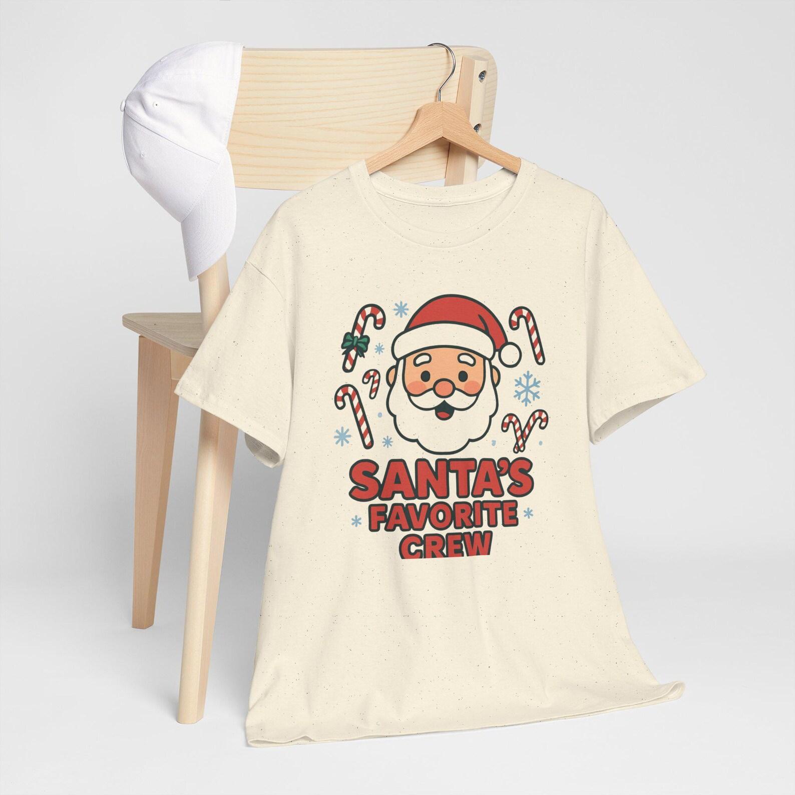 Santa s Favorite Crew T-Shirt: Unisex Heavy Cotton Christmas Tee 3XL